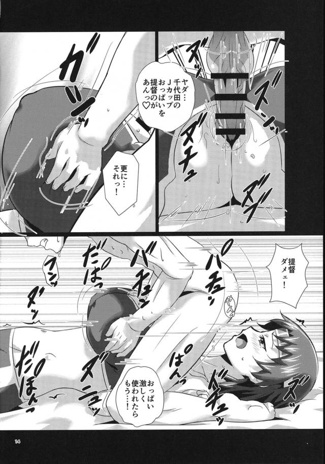 着任した艦娘たちの訓練が終わったらしく、提督みずからひとりずつパイズリチェックをする！みんな爆乳揃いでふかふかむっちむちで気持ちよく全員にイカされるが、最後に教官の鹿島のLカップおっぱいと秘書艦筆頭の高雄のOカップおっぱいで悶絶する提督ｗ