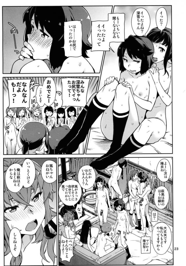 鎮守府の風紀が乱れきっていて、そこかしこで艦娘たちがセックスしまくっている。しかも最近はお尻がブームで、ふたなり艦娘たちがアナルセックスばかりしていて、次々とアナル処女を奪われていく美少女たちｗ